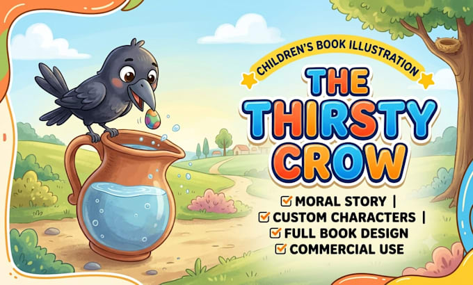 create complete children storybook illustrations and cover