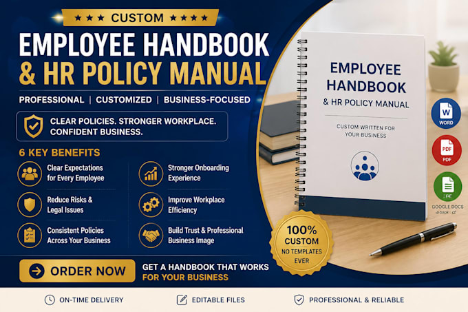 write a custom employee handbook and HR policy manual