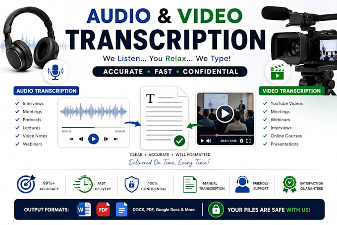 transcribe audio and video to text accurately