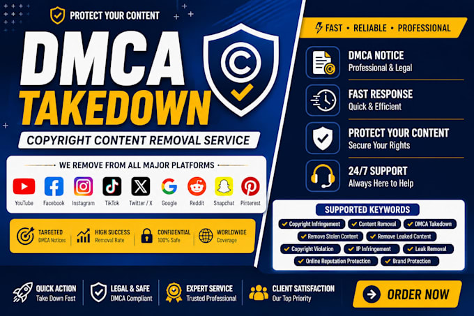 assist with dmca notices and copyright protection