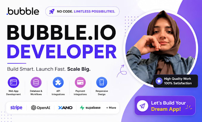 build bubble io saas mvp web app, marketplace, CRM, API integration