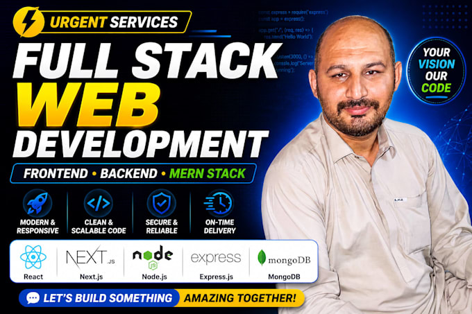 provide urgent services of full stack website development, frontend and backend