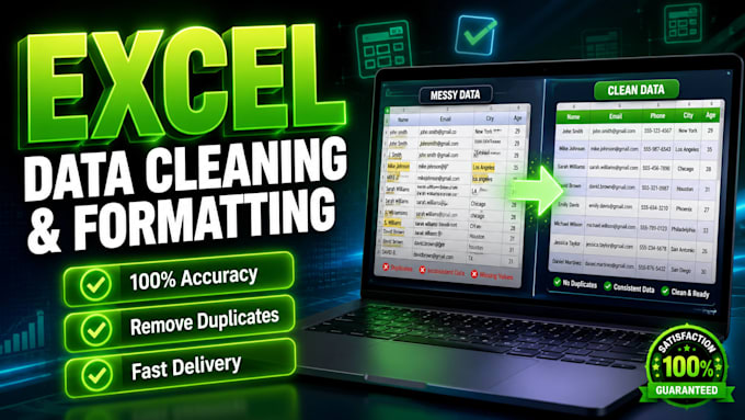 do professional excel data cleaning and formatting