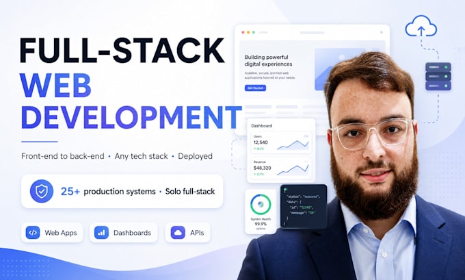 develop your full stack web application in any tech stack