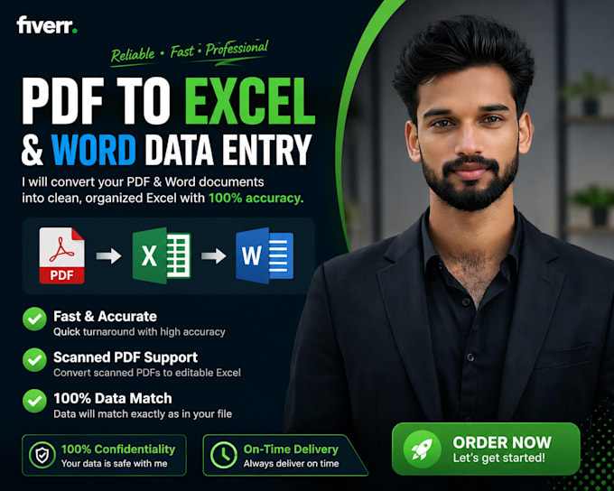 convert pdf to excel or word data entry