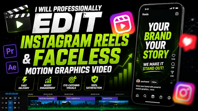 do instagram, tiktok viral reels video editing