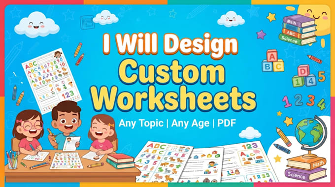 design kids worksheets activity sheets and logo