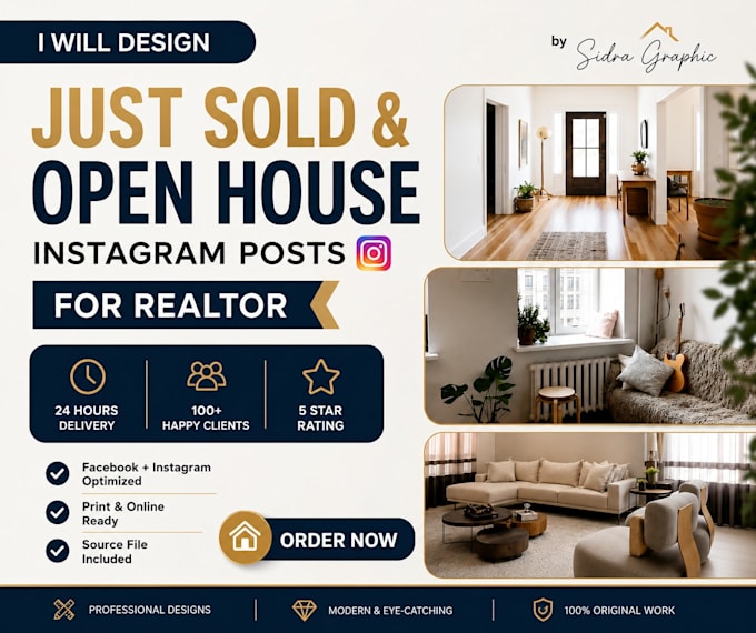 design open house and just sold instagram posts for realtors