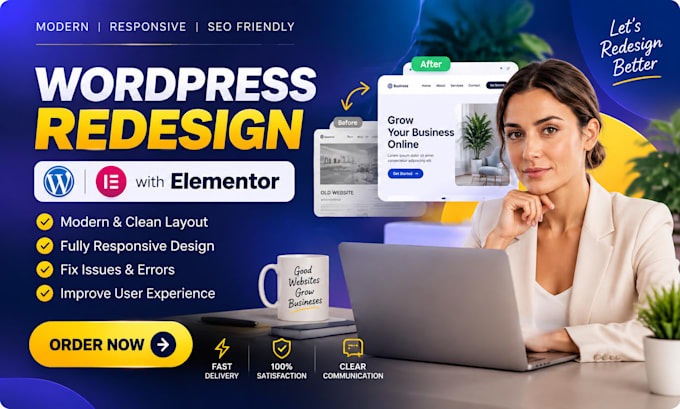 redesign wordpress website with elementor responsive website redesign