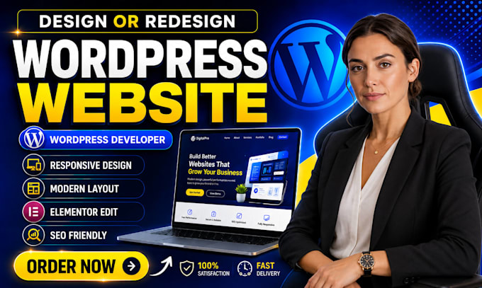 wordpress website redesign, wordpress developer website redesign elementor