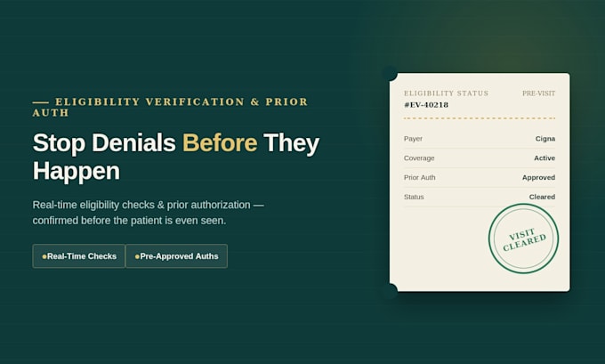 verify insurance eligibility and handle prior authorization