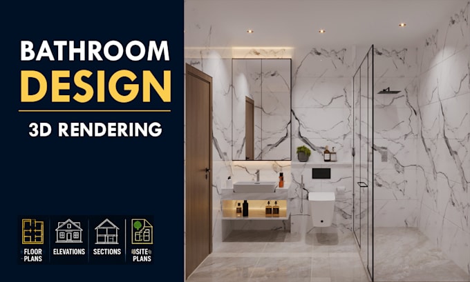 create custom bathroom design with realistic 3d rendering
