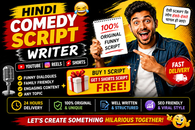 write funny comedy script for your youtube video
