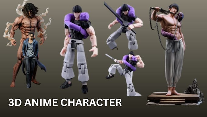 create professional 3d anime character models for figurines and action figures