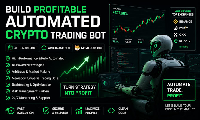 build profitable automated crypto trading bot, ai trading bot,arbitrage,memecoin