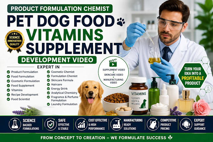 develop product formulations for food supplements and cosmetics
