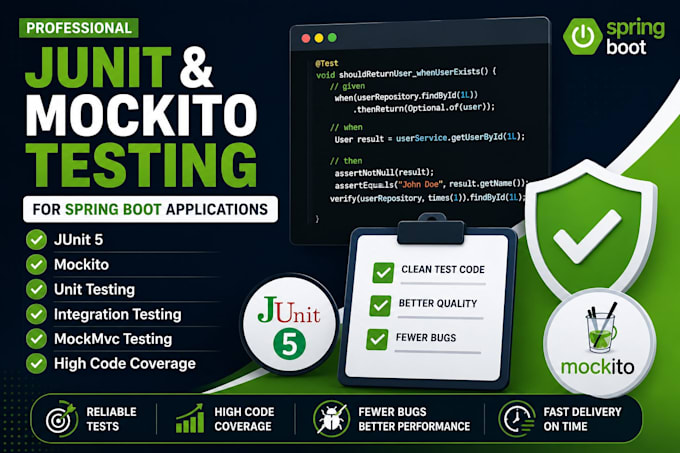 test your spring boot application using junit and mockito