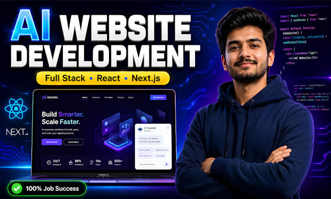 develop full stack ai website, ai chatbot, and custom ai software