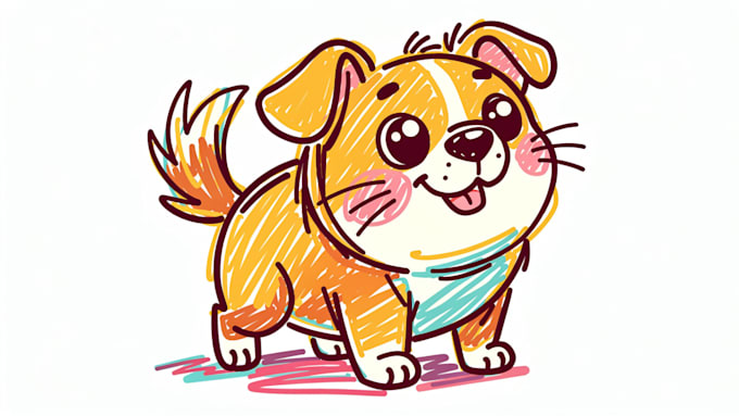draw digital scribble pet portrait