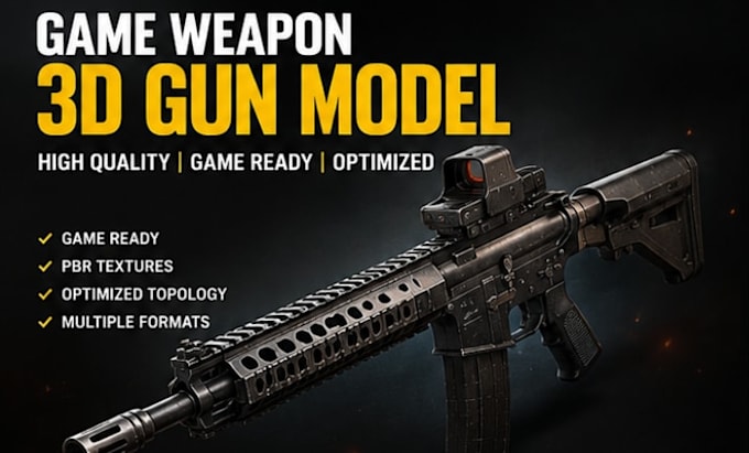 create high quality game weapon and 3d gun models and props models for games