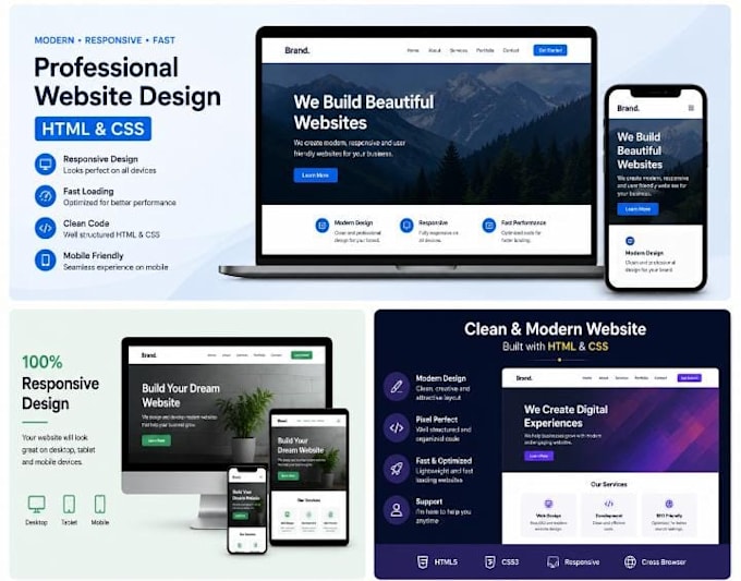 design a professional website using HTML CSS