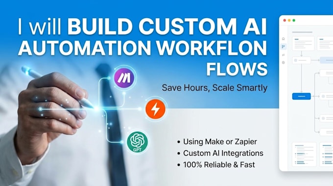 build custom ai automation workflows using make or zapie
