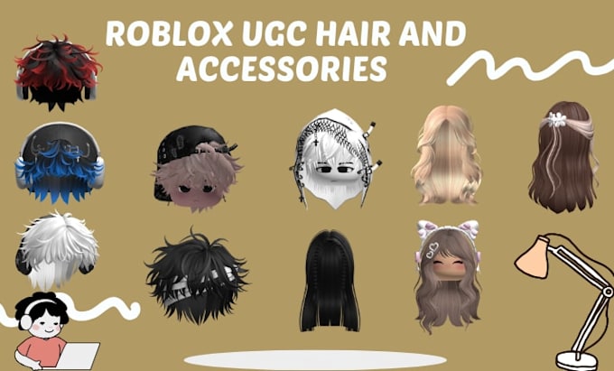 create custom roblox ugc hair, ugc accessories and bundle