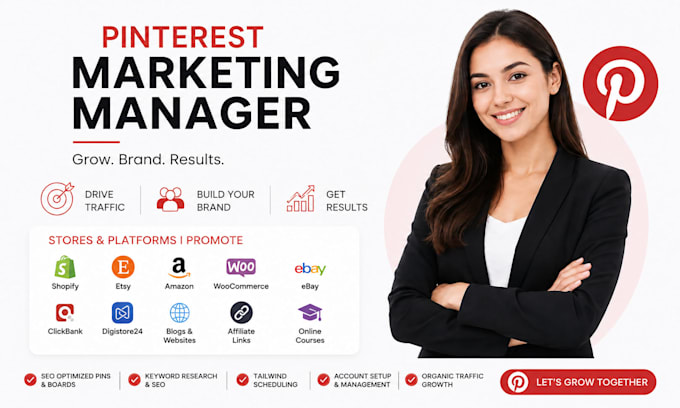 do pinterest marketing, optimize SEO, account management setup, board pin design