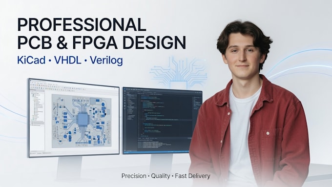 design pcb in kicad and develop vhdl verilog code for fpga