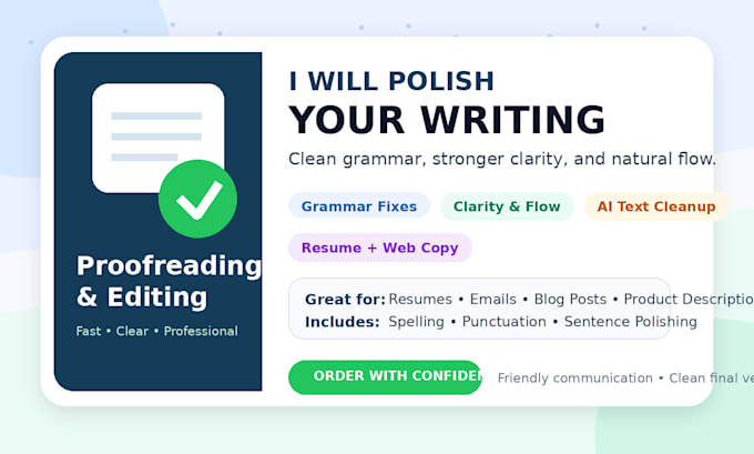 proofread, edit, and improve your document or website text