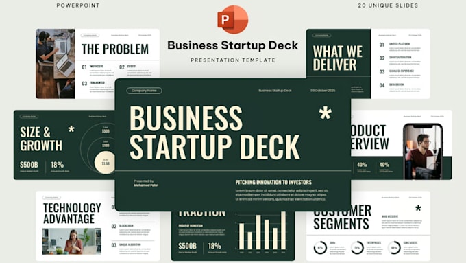 revamp powerpoint presentation, business presentation, pitch deck startup deck