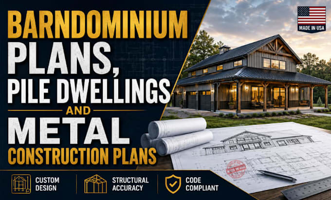 create custom barndominium plans, pile dwellings and construction plans
