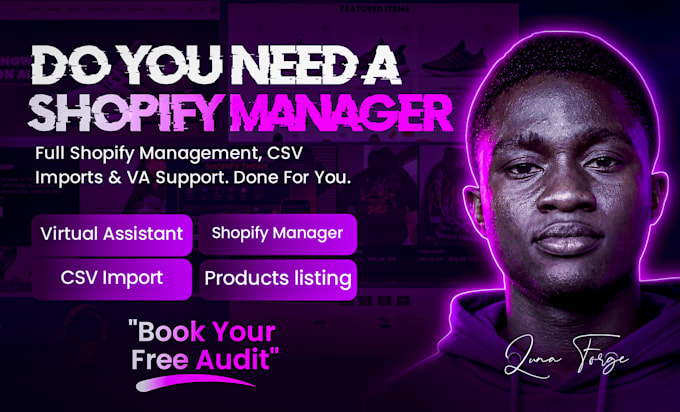 be shopify virtual assistant shopify manager SEO product upload CSV import
