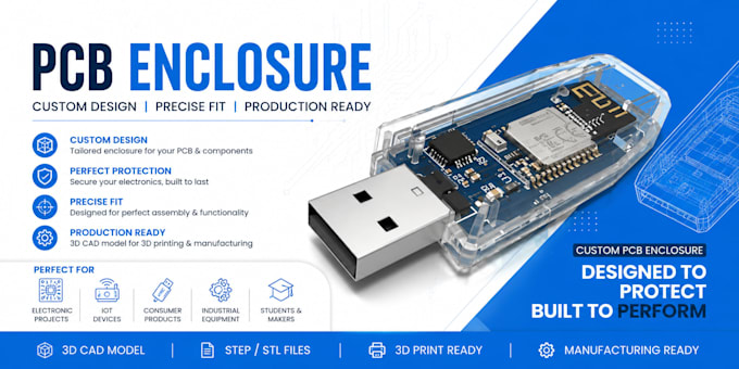 pcb enclosure or product casting for 3d printing case for electronics
