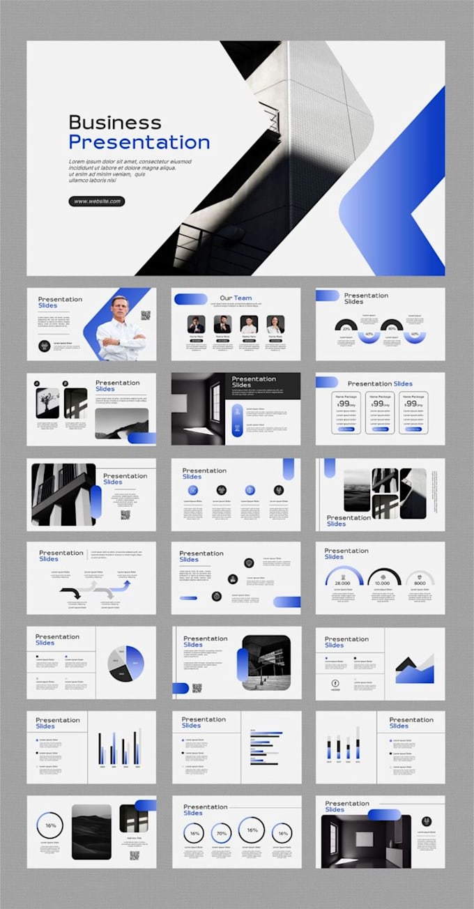 do powerpoint presentation, pitch deck, company presentation, and corporate PPT