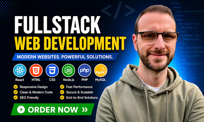 build custom website development as full stack developer, frontend developer