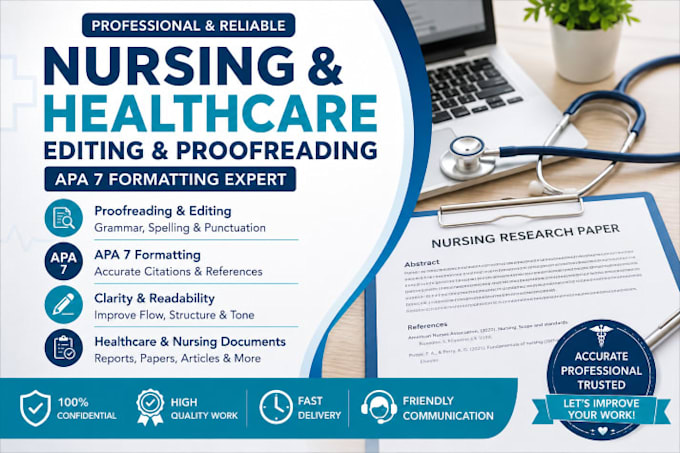 proofread, edit, and apa format nursing and healthcare documents