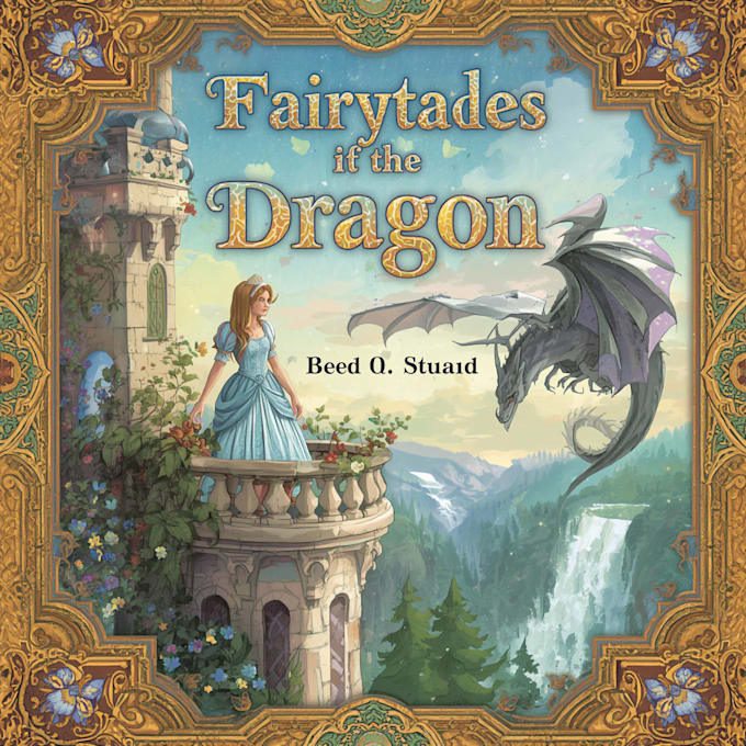 create illustrated fairytale book cover