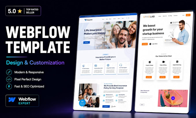 design or customize a webflow template do webflow website webflow developer