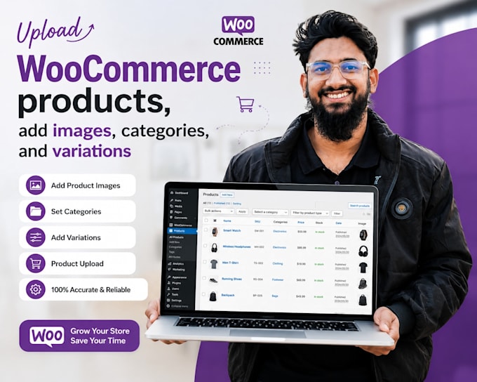 upload woocommerce store products