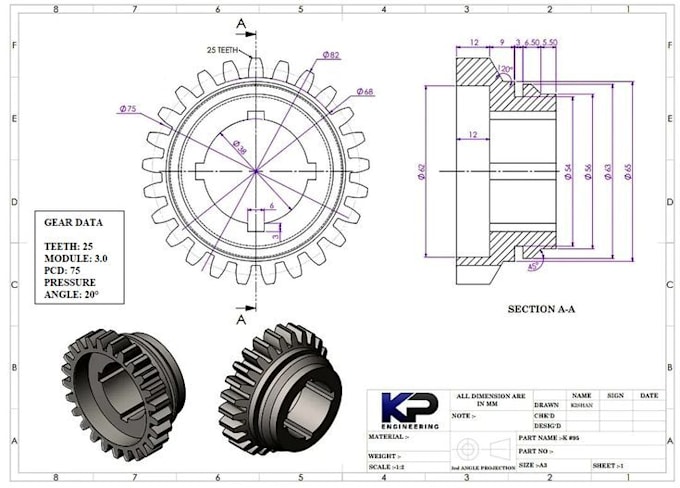 create 2d technical drawings for manufacturing and engineering
