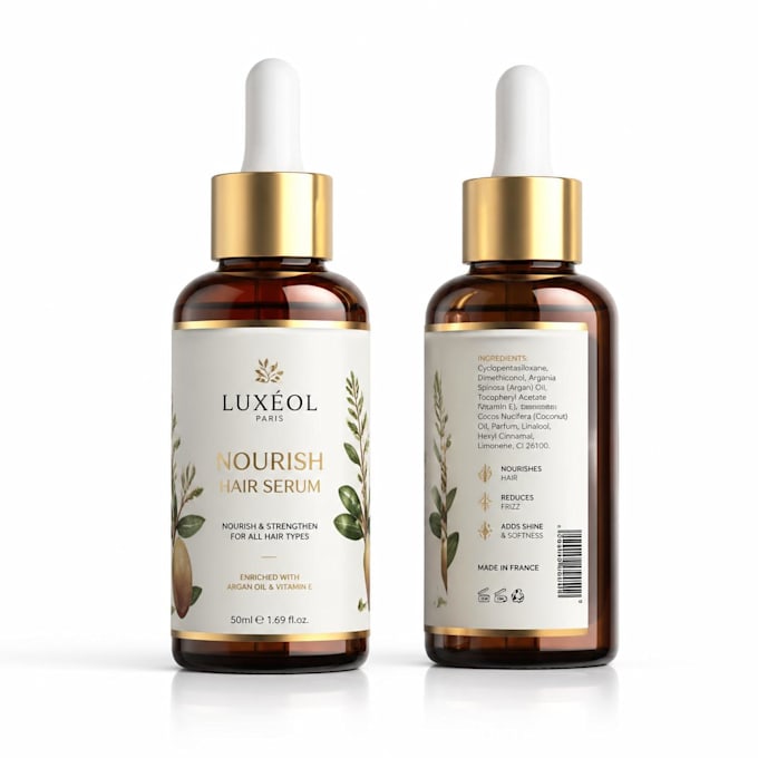 create premium 3d bottle mockup and product label design