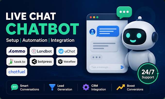 do livechat chatbot com kommo landbot uchat tawk to botpress voiceflow chatfuel