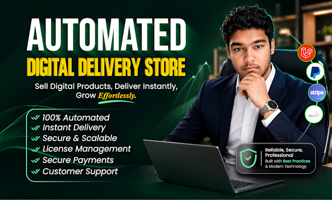 build laravel web app with automated digital delivery system