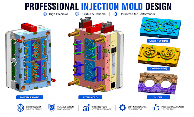 create 3d printable mold, injection mold, plastic mold, stl file for printing
