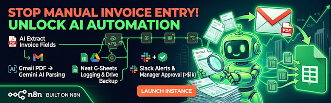 build a custom n8n workflow to automate invoice extraction and approval