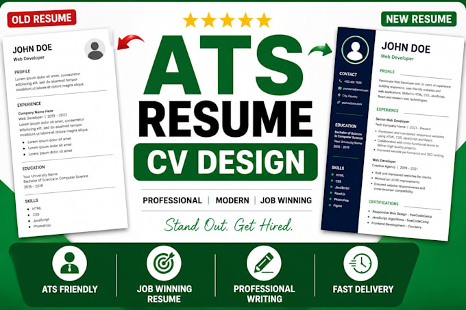 write, rewrite and redesign your ats friendly resume or CV