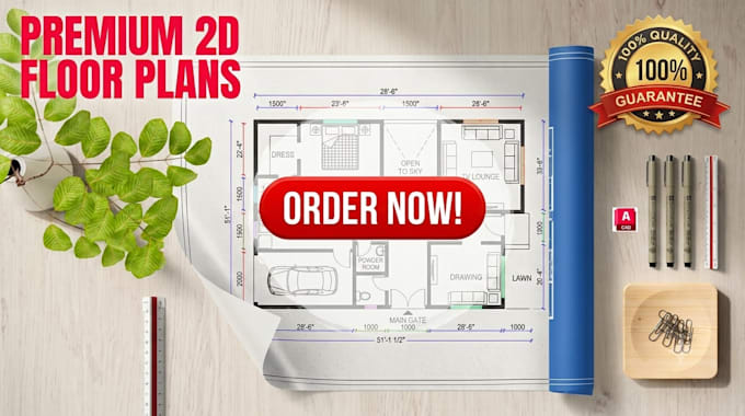 design 2d house floor plan with accurate scaling