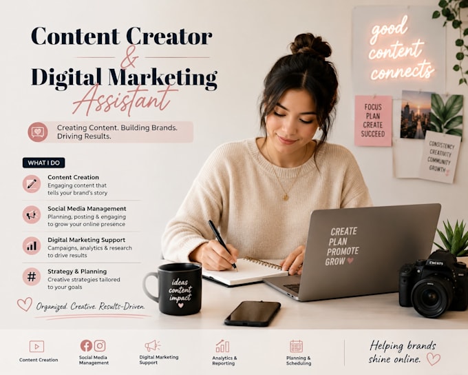 be your content creator and digital marketing assistant