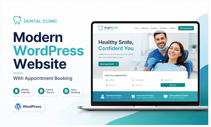 design a dental clinic wordpress website with appointment booking